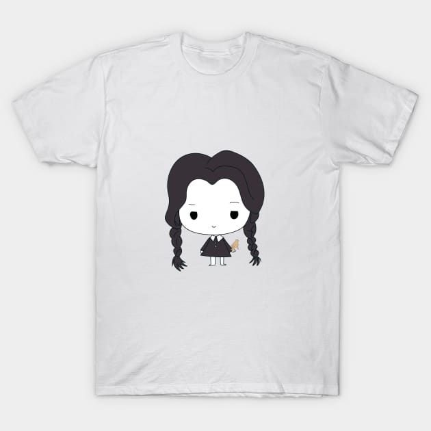 Chibi Wednesday Addams T-Shirt by chibicrayon